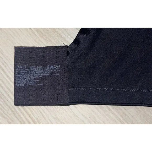 Bali 6556 One Smooth U Concealing T-Shirt Bra Lined Wire Free Womens 38DD Black - Picture 6 of 6